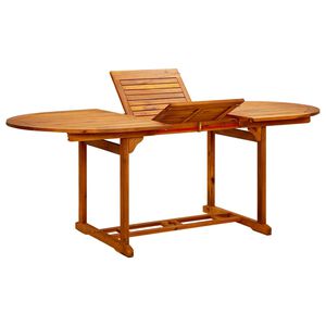 vidaXL Градинска маса, (150-200)x100x75 см, акация масив