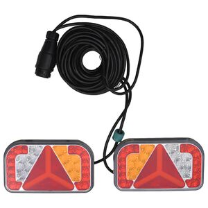 vidaXL Светлини за ремарке 2 бр червени 24x5x14,5 см 12V LED крушка