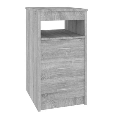 vidaXL Шкаф с чекмеджета, сив сонома, 40x50x76 см, инженерна дървесина