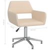 vidaXL Въртящи се трапезни столове, 2 бр, кремави, текстил