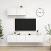 vidaXL ТВ шкафове, 3 бр, бели, инженерно дърво