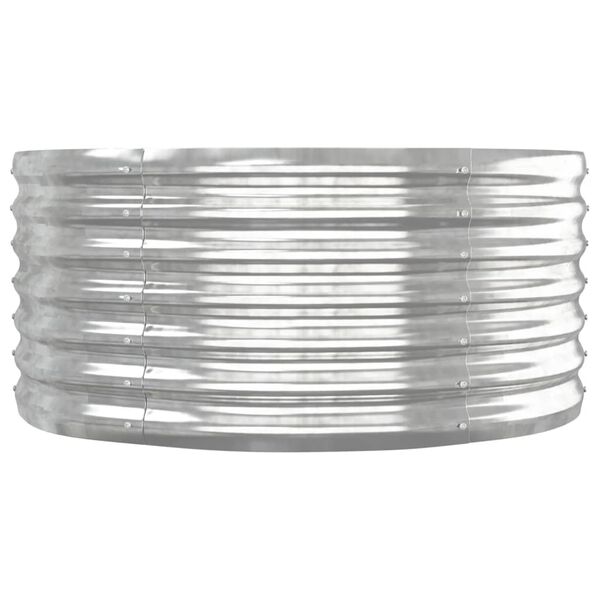 vidaXL Градинска повдигната леха поцинкована стомана сребрист