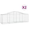 vidaXL Габионни кошници арка 2 бр 200x50x60/80 см поцинковано желязо