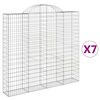 vidaXL Габионни кошници арка 7 бр 200x30x180/200 см поцинковано желязо