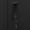 vidaXL Заключващ се шкаф, черен, 38x45x180 см, стомана