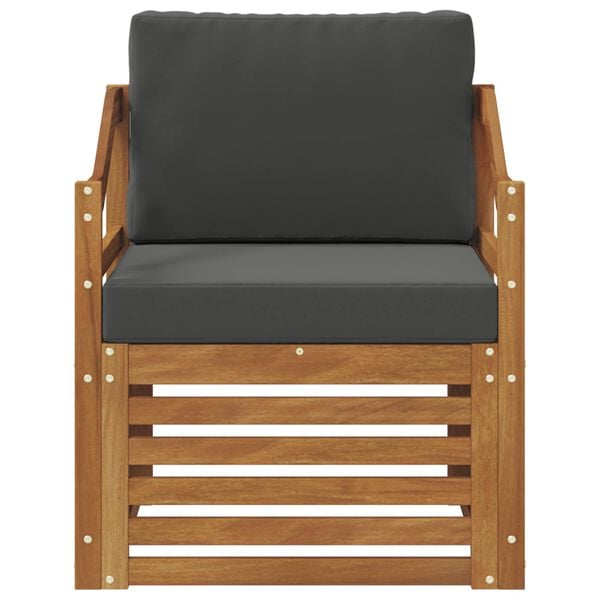 vidaXL Комплект дивани за открито Солидно акациево дърво и полиестер