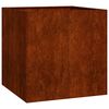 vidaXL Кашпа, ръждива, 80x80x80 см, патинираща стомана