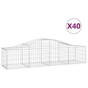 vidaXL Габионни кошници арка 40 бр 200x50x40/60 см поцинковано желязо