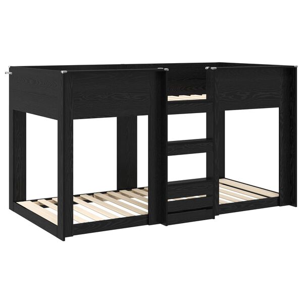 vidaXL Двуетажно легло за деца Черния дъб 90 x 200 cm Инженерно дърво