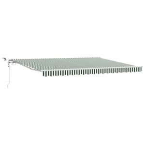 vidaXL Прибираща се тента Зелен и бял 450 &times; 300 cm Полиестер