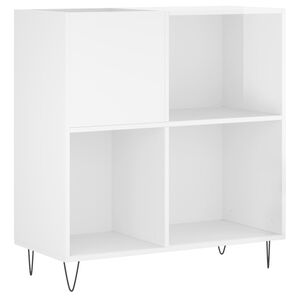 vidaXL Шкаф за винилови плочи бял гланц 84,5x38x89 см инженерно дърво