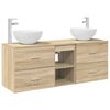 vidaXL Комплект шкафове за баня 3 бр. Дъб сонома 49,5 x 41 x 64,5 см
