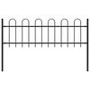 vidaXL Градинска ограда с извити върхове, стомана, 1,8 м, черна