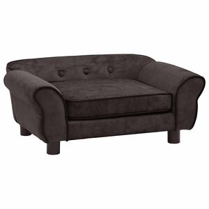 vidaXL Диван за кучета, кафяв, 72x45x30 см, плюш