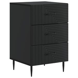 vidaXL Нощен шкаф Черно 43 x 41 x 66,5 см Инженерна дървесина