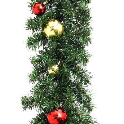 vidaXL Коледен гирлянд, декориран с топки, 10 м