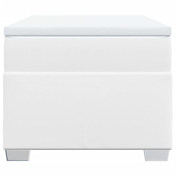 vidaXL Боксспринг легло с матрак, бяло, 80x200 см, изкуствена кожа