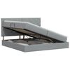 vidaXL Легло с място за съхранение и матрак Светлосиво 200 x 200 cm