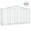 vidaXL Габионни кошници арка 10 бр 200x50x100/120см поцинковано желязо