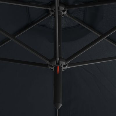 vidaXL Двоен чадър със стоманен прът, антрацит, 600 см