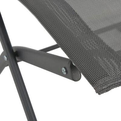 vidaXL Сгъваеми градински столове, 4 бр, сиви, стомана и Textilene