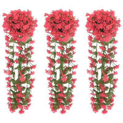 vidaXL Гирлянди от изкуствени цветя 3 бр роза 85 см
