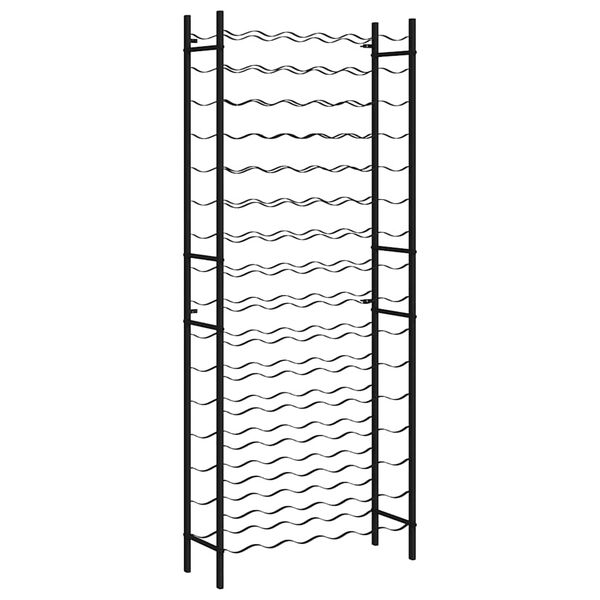 vidaXL Стойка за вино за 96 бутилки, черна, желязна