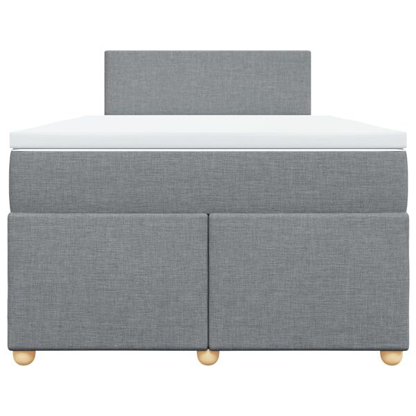 vidaXL Боксспринг легло с матрак, светлосиво, 120x200 см, плат