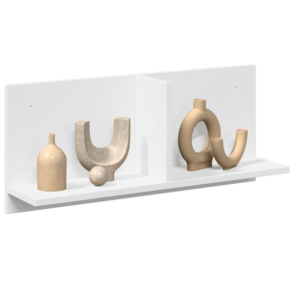 vidaXL Стенен шкаф, 70x16,5x30 см, бял, инженерно дърво