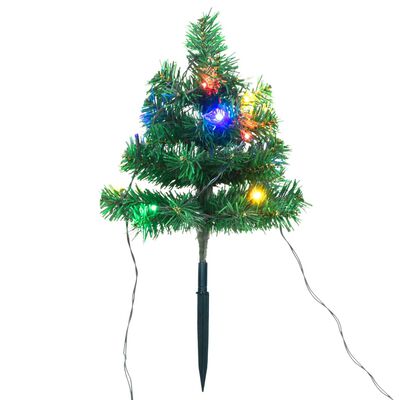 vidaXL Коледни елхи за пътеки 6 бр с многоцветни LED 45 см PVC