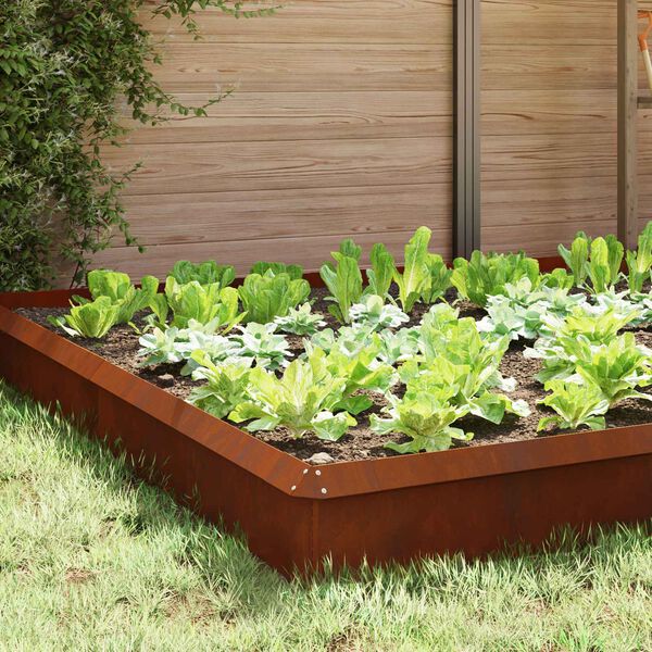 vidaXL Огради за охлюви 16 pcs Ръждясало Патинираща стомана