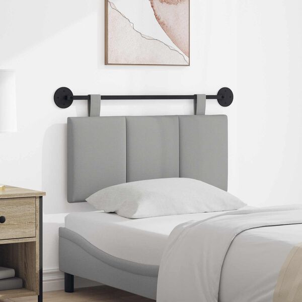 vidaXL Висяща табла На райета Облачно сиво 90 x 55 x 5 см текстил