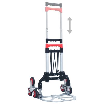 vidaXL Сгъваема транспортна количка за стълби 70 кг алуминий сребриста