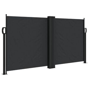 vidaXL Прибираща се странична тента, черна, 120x600 см