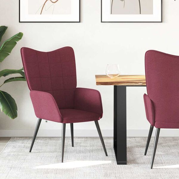 vidaXL Релаксиращ стол, виненочервен, плат