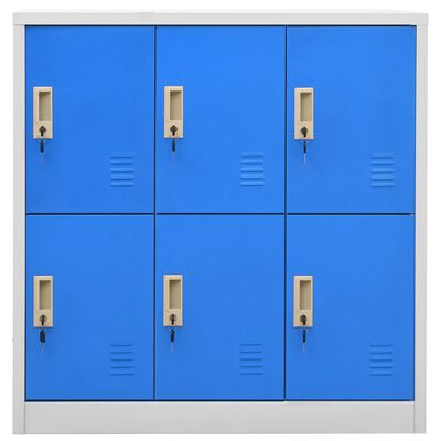 vidaXL Заключващи шкафове 2 бр светлосиво/синьо 90x45x92,5 см стомана