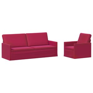 vidaXL Комплект дивани 2 pcs Виненочервен Кадифе
