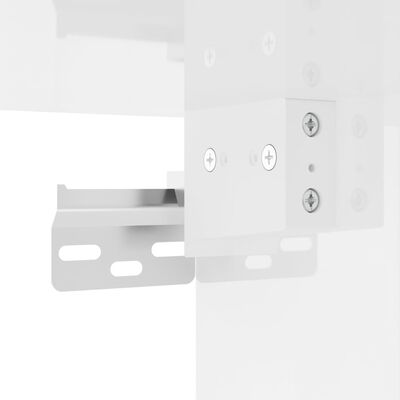 vidaXL Нощно шкафче за стенен монтаж, бял гланц, 41,5x36x53 см