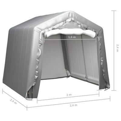 vidaXL Палатка за съхранение, 240x240 см, стомана, сива