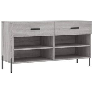 vidaXL Пейка за обувки, сив сонома, 102x35x55 см, инженерно дърво