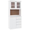 vidaXL Висок шкаф ALTA, бял, 77x35x165 см, борово дърво масив
