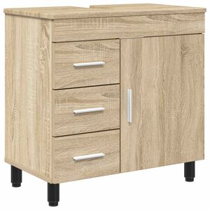 vidaXL Шкаф със светло за баня Дъб сонома 60 x 35 x 60 см