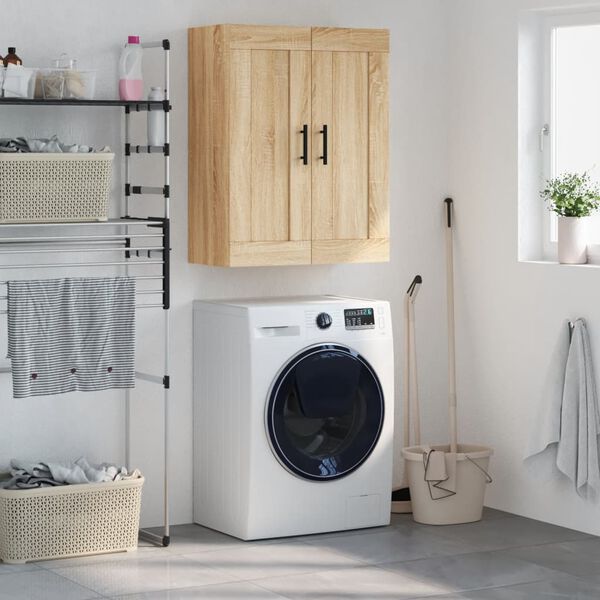 vidaXL Стенен шкаф дъб сонома 69,5x34x90 см инженерно дърво