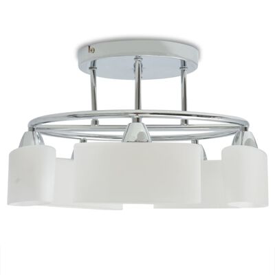 vidaXL Лампа за таван с елипсовидни абажури, 5 крушки Е14, 200 W