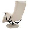 vidaXL ТВ масажен реклайнер, кремавобял, изкуствена кожа