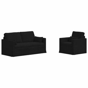 vidaXL Комплект дивани 2 pcs Черно 158 x 78 x 80 см текстил