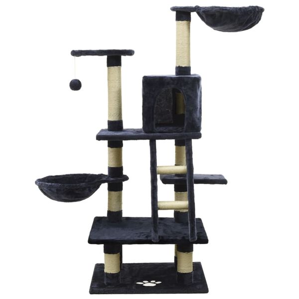 vidaXL Котешко дърво със сизалени стълбове за драскане, синьо, 122 см