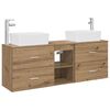 vidaXL Комплект шкафове за баня 3 бр. Дъб артизан 136 x 35 x 80 см