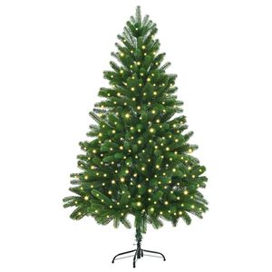 vidaXL Коледно дърво с 300 LED светодиода с поставка Зелен 180 cm ПЕ