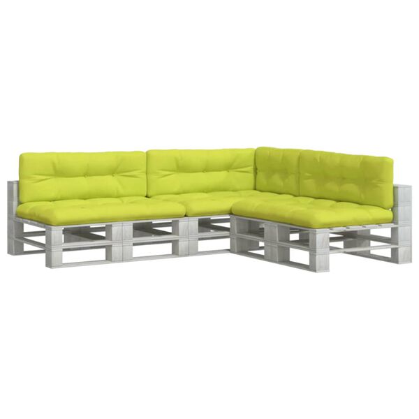 vidaXL Палетни възглавници, 7 бр, яркозелени, текстил